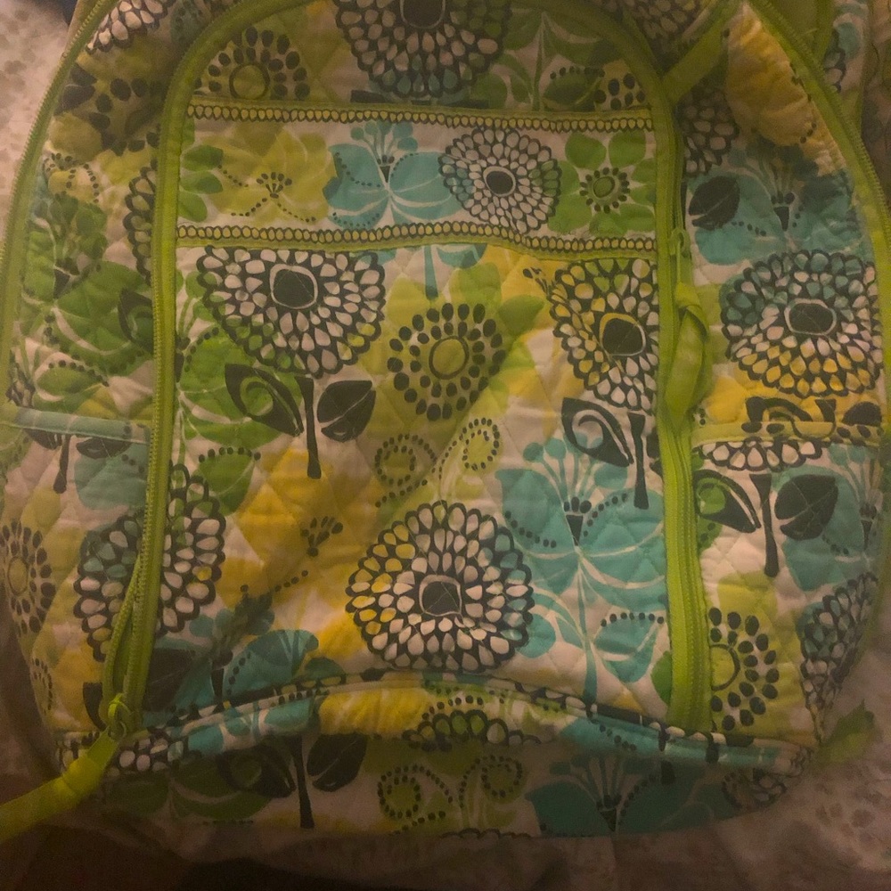 Beautiful Vera Bradley back pack small stain on inside no rips or tears